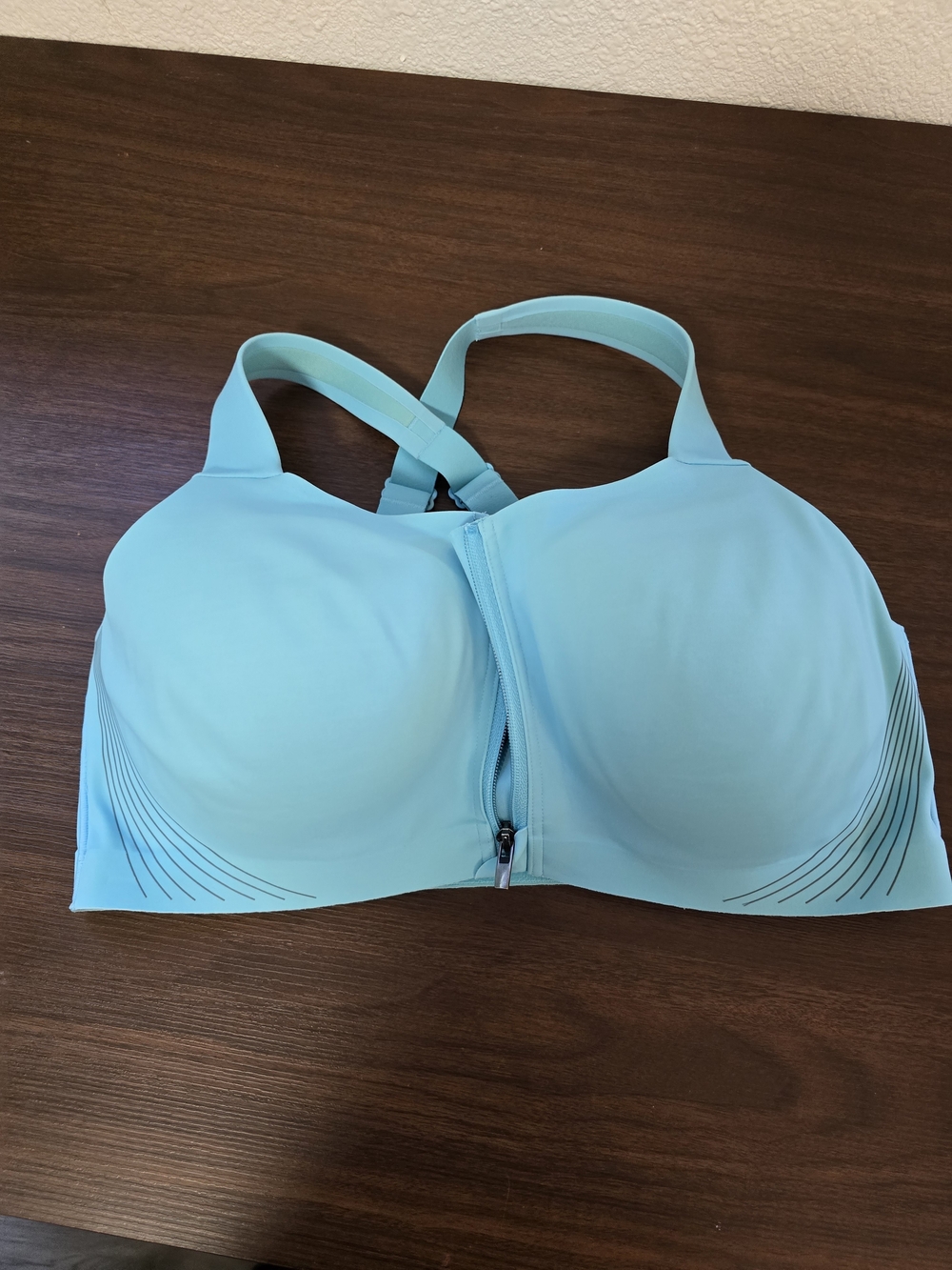 VSX Aqua Front-Zip Padded Sports Bra